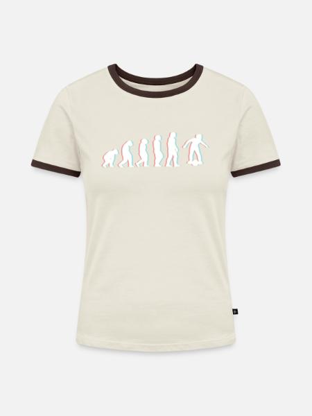 Evolution Onewheel Shirt Geschenk - Frauen Kontrast-T-Shirt - Off-White/Dunkelbraun