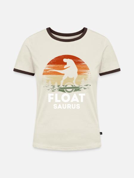 Float Saurus Shirt Geschenk Onewheel - Frauen Kontrast-T-Shirt - Off-White/Dunkelbraun