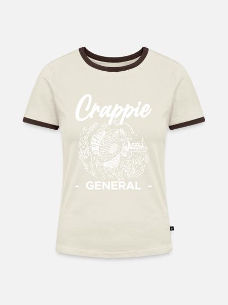 Crappie General Shirt Geschenk - Frauen Kontrast-T-Shirt - Off-White/Dunkelbraun
