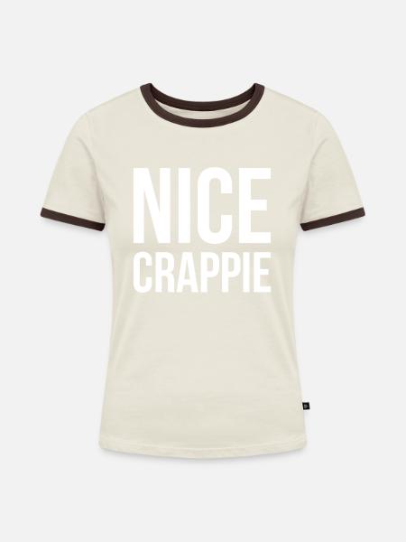 Nice Crappie Shirt Geschenk - Frauen Kontrast-T-Shirt - Off-White/Dunkelbraun
