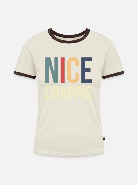 Nice Crappie Shirt Geschenk - Frauen Kontrast-T-Shirt - Off-White/Dunkelbraun
