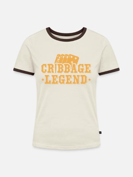 Cribbage Legend Shirt Geschenk - Frauen Kontrast-T-Shirt - Off-White/Dunkelbraun