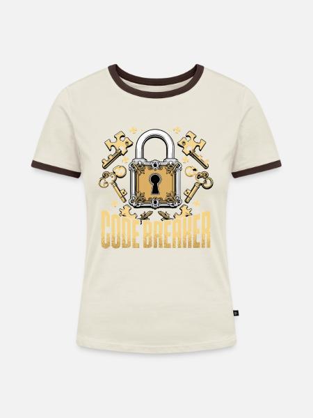 Escape Room Code Breaker - Frauen Kontrast-T-Shirt - Off-White/Dunkelbraun