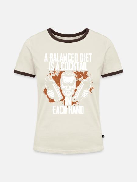 Barkeeper Barmann Bartending - Frauen Kontrast-T-Shirt - Off-White/Dunkelbraun