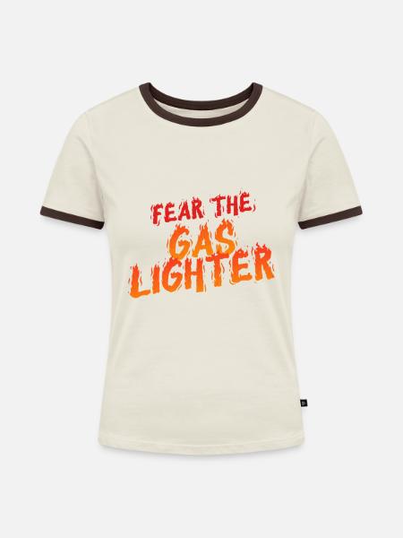 Gaslighter Gaslighting - Frauen Kontrast-T-Shirt - Off-White/Dunkelbraun