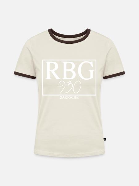 #RBG Buam - Frauen Kontrast-T-Shirt - Off-White/Dunkelbraun