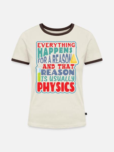 Physiklehrer - Frauen Kontrast-T-Shirt - Off-White/Dunkelbraun