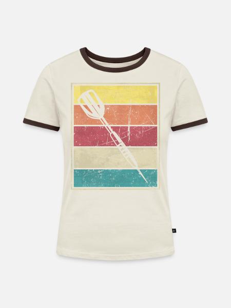 Dart arrow darts. - Frauen Kontrast-T-Shirt - Off-White/Dunkelbraun