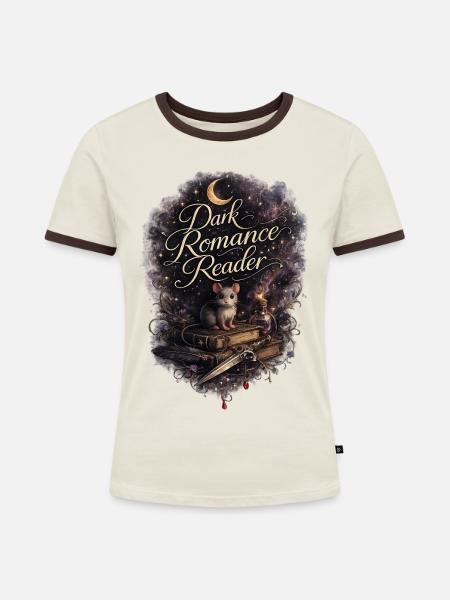 Dark Romance Reader - Frauen Kontrast-T-Shirt - Off-White/Dunkelbraun