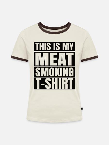 Fleisch Räuchern - Frauen Kontrast-T-Shirt - Off-White/Dunkelbraun