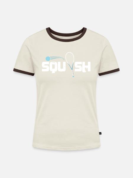 Squash - Frauen Kontrast-T-Shirt - Off-White/Dunkelbraun