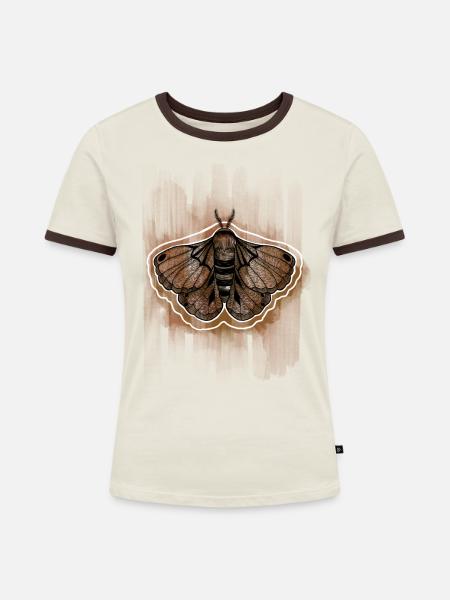 Motte - Frauen Kontrast-T-Shirt - Off-White/Dunkelbraun