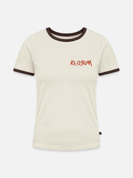 Redrum - Frauen Kontrast-T-Shirt - Off-White/Dunkelbraun