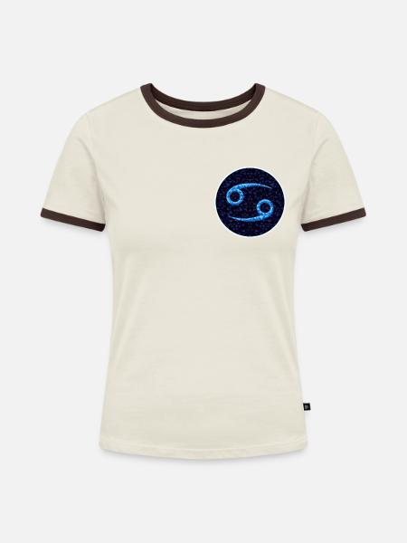 Cancer - Frauen Kontrast-T-Shirt - Off-White/Dunkelbraun