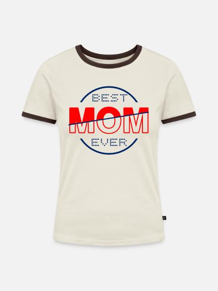Beste Mutter aller Zeiten - Frauen Kontrast-T-Shirt - Off-White/Dunkelbraun
