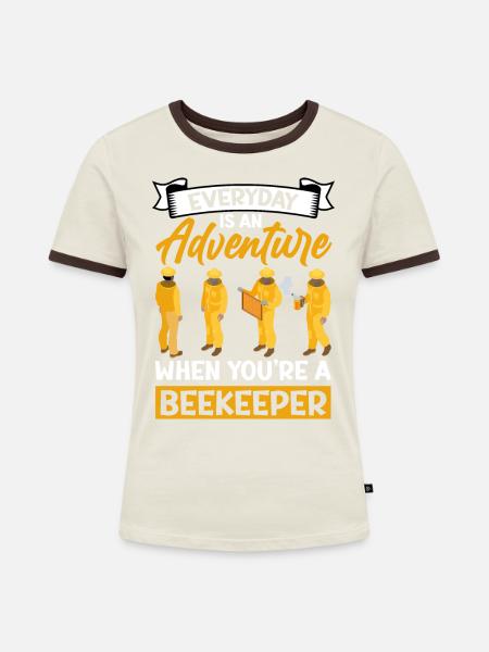 Imker Spruch - Frauen Kontrast-T-Shirt - Off-White/Dunkelbraun