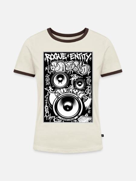 Rogue Entity Graffiti-Sprecher - Frauen Kontrast-T-Shirt - Off-White/Dunkelbraun