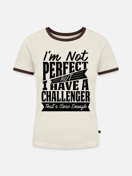 PERFEKT MIT CHALLENGER - Frauen Kontrast-T-Shirt - Off-White/Dunkelbraun