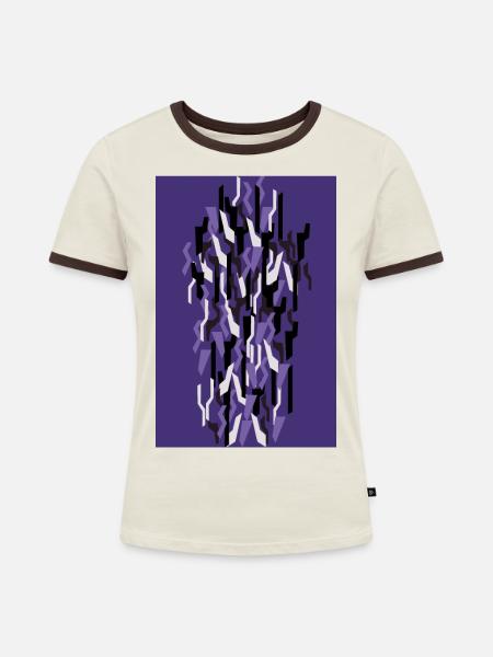 Camouflage Kunst Lila Gaming - Frauen Kontrast-T-Shirt - Off-White/Dunkelbraun