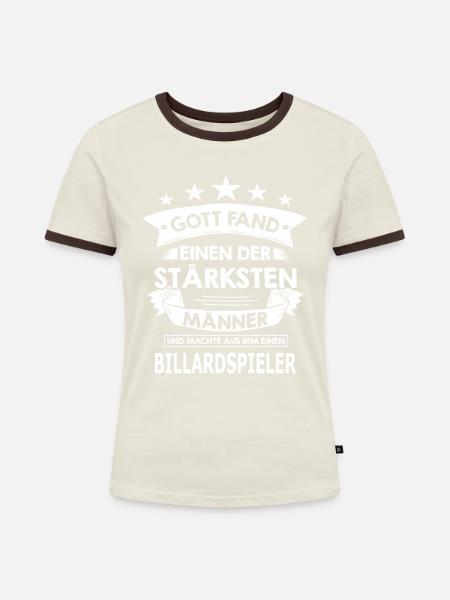 billardspieler - Frauen Kontrast-T-Shirt - Off-White/Dunkelbraun