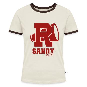 Grease Rydell High School 1959 Logo - Frauen Kontrast-T-Shirt - Off-White/Dunkelbraun - Vorne - AI Model Female 172 dark (172cm)