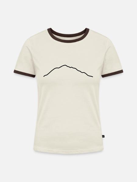 Berg - Hügel - Frauen Kontrast-T-Shirt - Off-White/Dunkelbraun