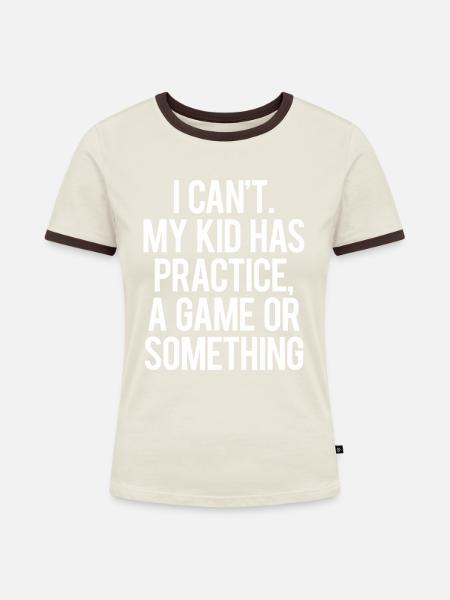 BASEBALL MOM - Frauen Kontrast-T-Shirt - Off-White/Dunkelbraun