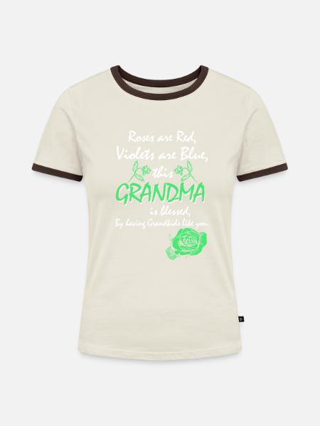 This Grandma is Blessed - Frauen Kontrast-T-Shirt - Off-White/Dunkelbraun