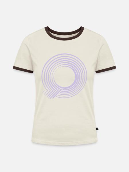 Q - shirt - Frauen Kontrast-T-Shirt - Off-White/Dunkelbraun