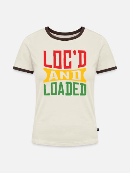 Dreadlocks Rasta Haare Rastafari Geschenk - Frauen Kontrast-T-Shirt - Off-White/Dunkelbraun