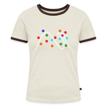 Data Science Analyst Data Scientist - Frauen Kontrast-T-Shirt - Off-White/Dunkelbraun - Vorne - AI Model Female 172 dark (172cm)