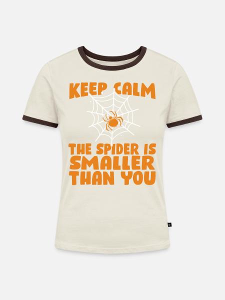 Spinne Haustier - Frauen Kontrast-T-Shirt - Off-White/Dunkelbraun