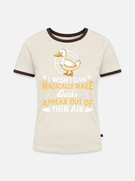 Entenjagd - Frauen Kontrast-T-Shirt - Off-White/Dunkelbraun