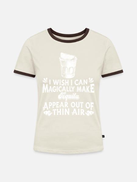 Tequila - Frauen Kontrast-T-Shirt - Off-White/Dunkelbraun