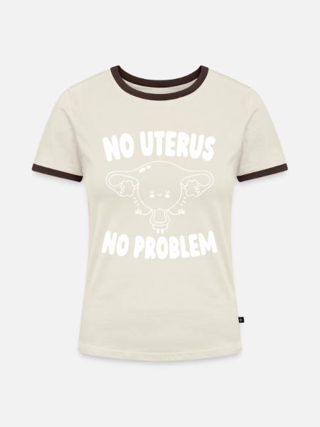 Hysterektomie Komisch - Frauen Kontrast-T-Shirt - Off-White/Dunkelbraun