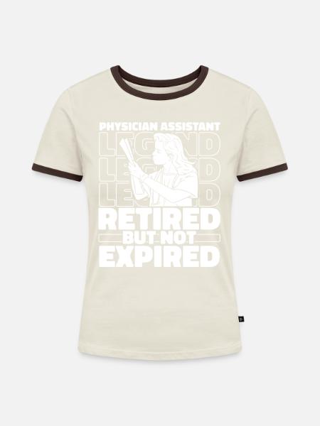 Arzthelferin Im Ruhestand - Frauen Kontrast-T-Shirt - Off-White/Dunkelbraun