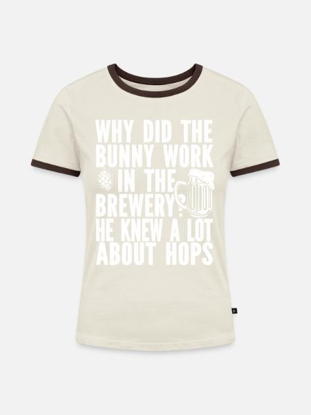 Craft Beer Bier Craftbier Scherz - Frauen Kontrast-T-Shirt - Off-White/Dunkelbraun