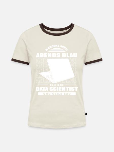 Data Science Data Analyst - Frauen Kontrast-T-Shirt - Off-White/Dunkelbraun