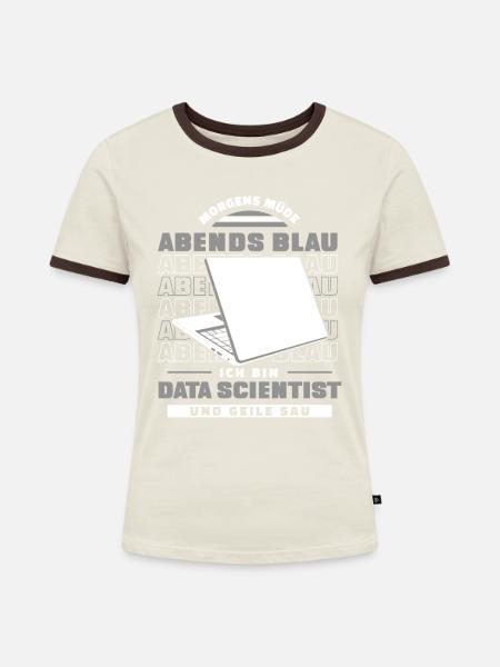 Data Science Data Analyst - Frauen Kontrast-T-Shirt - Off-White/Dunkelbraun