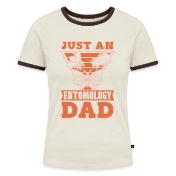 Entomologie Entomologe Insekt - Frauen Kontrast-T-Shirt - Off-White/Dunkelbraun - Vorne - AI Model Female 172 dark (172cm)
