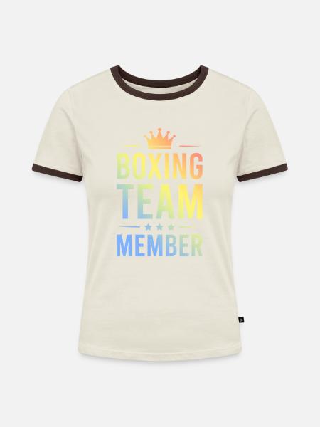 Boxing Team Bunt - Frauen Kontrast-T-Shirt - Off-White/Dunkelbraun