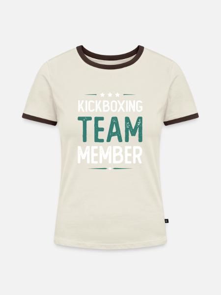 Kickboxing Team - Frauen Kontrast-T-Shirt - Off-White/Dunkelbraun