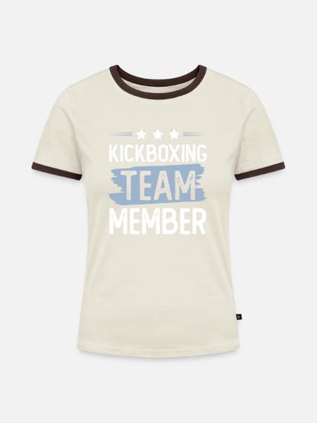 Kickboxing Team - Frauen Kontrast-T-Shirt - Off-White/Dunkelbraun