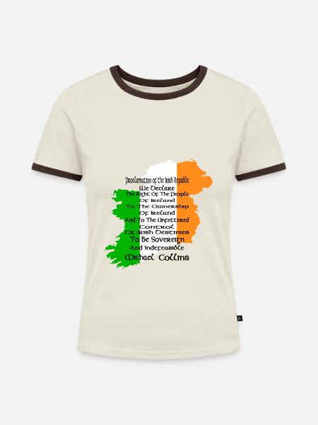Unterstützung der irischen Verfassung - Frauen Kontrast-T-Shirt - Off-White/Dunkelbraun