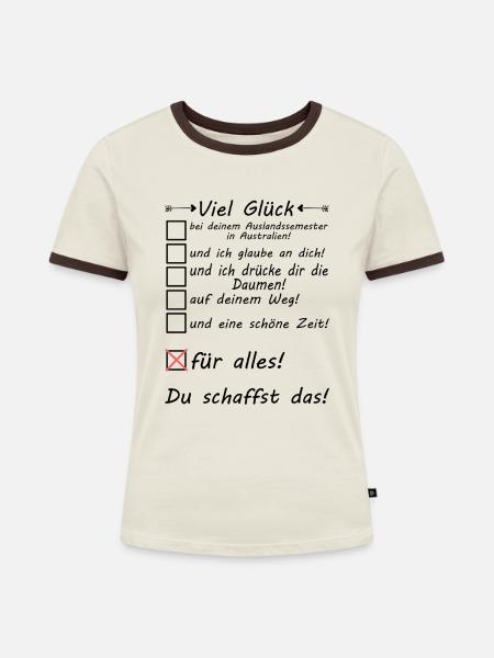 Australien Auslandssemester - Semester Studieren - Frauen Kontrast-T-Shirt - Off-White/Dunkelbraun