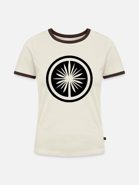 Zitrone - Frauen Kontrast-T-Shirt - Off-White/Dunkelbraun