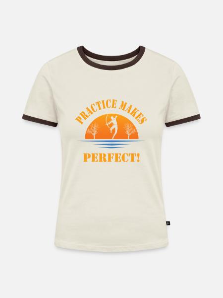 Bowfishing - Frauen Kontrast-T-Shirt - Off-White/Dunkelbraun