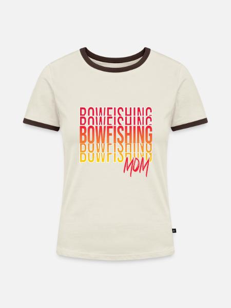 Bowfishing - Frauen Kontrast-T-Shirt - Off-White/Dunkelbraun