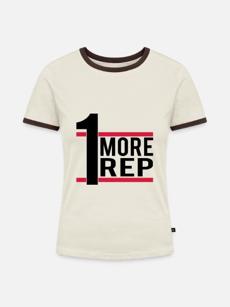 1 More Rep - Frauen Kontrast-T-Shirt - Off-White/Dunkelbraun