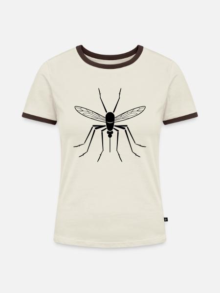 Mücke - Frauen Kontrast-T-Shirt - Off-White/Dunkelbraun